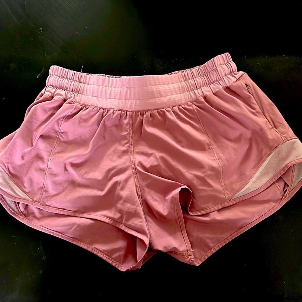 Barely worn, women’s lululemon running shorts in the color mauve